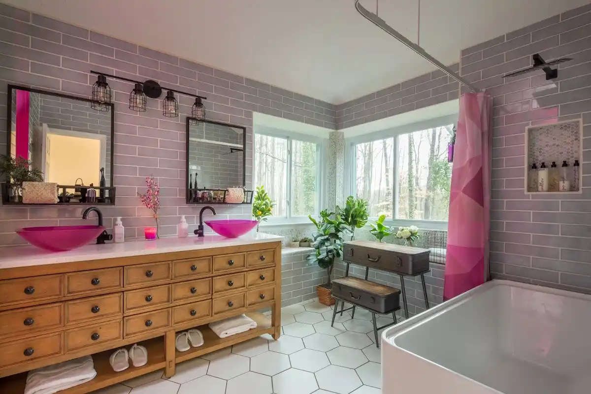Bathroom renovation after water damage restoration in Williston